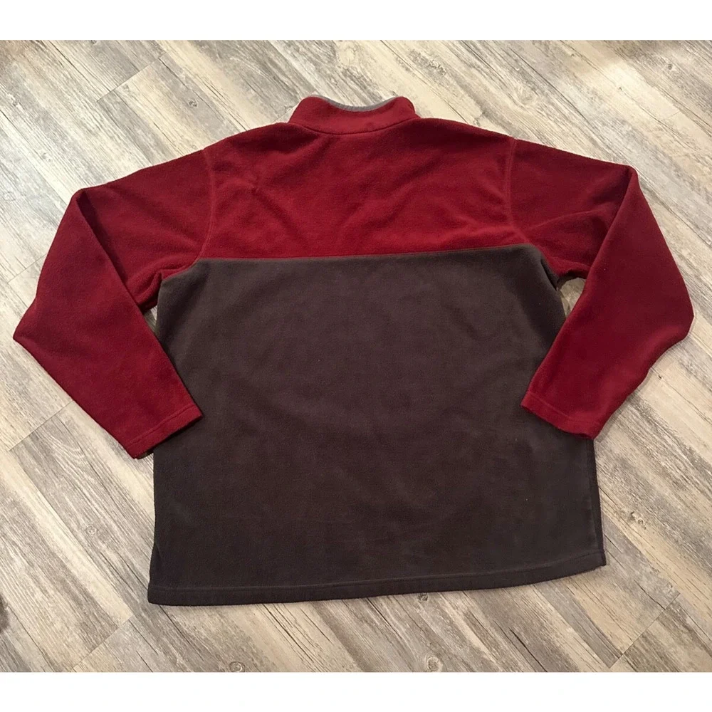 Columbia Steens Mountain 1/4 Snap Fleece Jacket Pullover Men's XXL Brown Red